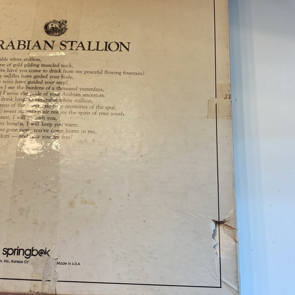 Vintage 80’s WHITE ARABIAN STALLION JIGSAW PUZZLE, SPRINGBOK, 1000 PIECES. - Picture 14 of 14